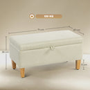HOMCOM Linen Storage Ottoman Storage Box with Rubberwood Legs