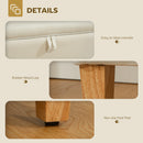 HOMCOM Linen Storage Ottoman Storage Box with Rubberwood Legs