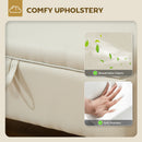 HOMCOM Linen Storage Ottoman Storage Box with Rubberwood Legs