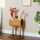 PawHut Cat Tree, 98cm Deer-Designed Cat Tower for Indoor Cats