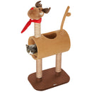 PawHut Cat Tree, 98cm Deer-Designed Cat Tower for Indoor Cats