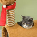 PawHut Cat Tree, 98cm Deer-Designed Cat Tower for Indoor Cats