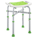 HOMCOM Adjustable Shower Stool with Foot Pads for Elderly Disabled Green