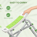 HOMCOM Adjustable Shower Stool with Foot Pads for Elderly Disabled Green