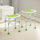 HOMCOM Adjustable Shower Stool with Foot Pads for Elderly Disabled Green