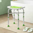 HOMCOM Adjustable Shower Stool with Foot Pads for Elderly Disabled Green