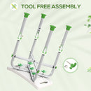 HOMCOM Adjustable Shower Stool with Foot Pads for Elderly Disabled Green