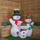 1.5m Light up Christmas Inflatable Snowman Family with 12 White LEDs