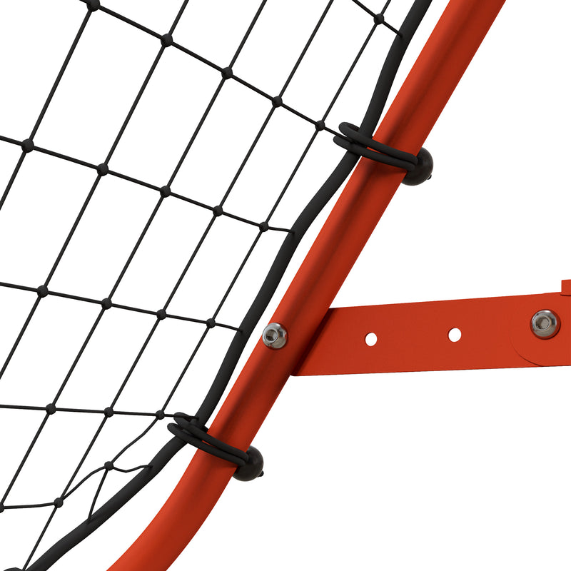HOMCOM Rebounder Net Kids Adults Football Training Aid Adjustable Red
