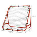 HOMCOM Rebounder Net Kids Adults Football Training Aid Adjustable Red