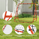 HOMCOM Rebounder Net Kids Adults Football Training Aid Adjustable Red