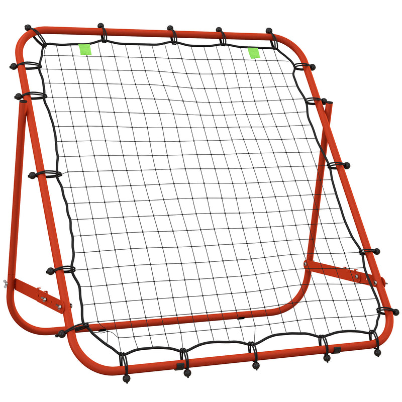 HOMCOM Rebounder Net Kids Adults Football Training Aid Adjustable Red