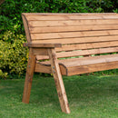 Charles Taylor Hand Made Traditional 3 Seater Chunky Rustic Wooden Garden Bench Furniture