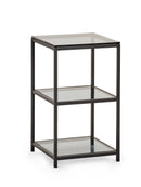 Chicago Tall Narrow Side Table Smoked Glass
