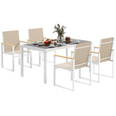 Outsunny 5 Piece Garden Table and Chairs with Tempered Glass Table Top