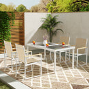 Outsunny 5 Piece Garden Table and Chairs with Tempered Glass Table Top