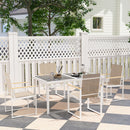 Outsunny 5 Piece Garden Table and Chairs with Tempered Glass Table Top
