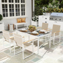 Outsunny 5 Piece Garden Table and Chairs with Tempered Glass Table Top