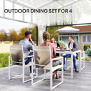 Outsunny 5 Piece Garden Table and Chairs with Tempered Glass Table Top