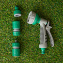 2 Pack of 6 Pattern Garden Hose Pipe Spray Gun Set with Fittings