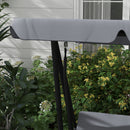 Outsunny 2-in-1 Garden Swing Chair for 3 Person w/ Adjustable Canopy Grey