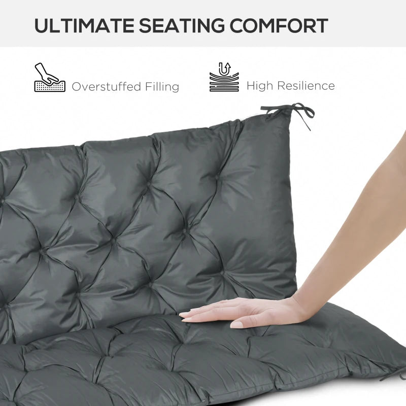 Outsunny  Bench Cushion 3 Seater - Dark Grey