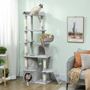 PawHut 170 Cm Cat Tree, Large Cat Tower With 7 Scratching Posts, Light Grey
