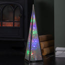 45cm Light up Holographic Christmas Pyramid Decoration with Multi-Coloured LEDs