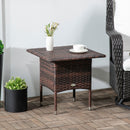 Outsunny PE Rattan Outdoor Coffee Table, Easy Match Rattan Side Table