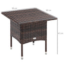 Outsunny PE Rattan Outdoor Coffee Table, Easy Match Rattan Side Table