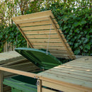 2.02m x 1.22m Large Wooden Outdoor Garden Triple Wheelie Bin Store Storage for 3 Bins