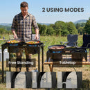 Outsunny 150,000 BTU Double Burner Camping Stove with Detachable Legs Black