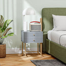 HOMCOM Bedside Tables Set of 2 with 2 Drawers for Bedroom