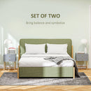 HOMCOM Bedside Tables Set of 2 with 2 Drawers for Bedroom