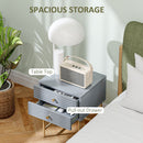 HOMCOM Bedside Tables Set of 2 with 2 Drawers for Bedroom