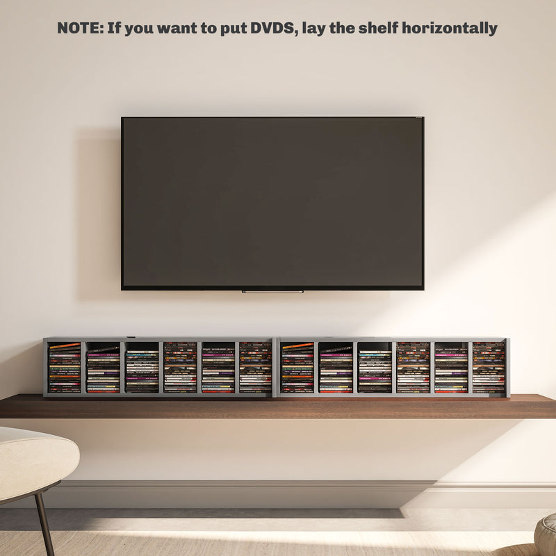 HOMCOM Set Of 2 CD Storage Units With Adjustable Shelves, High Gloss White, Grey And Black