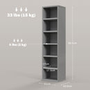 HOMCOM Set Of 2 CD Storage Units With Adjustable Shelves, High Gloss White, Grey And Black