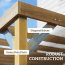Outsunny Lean-To Wooden Pergola Kit, Grape Trellis with Stable Structure