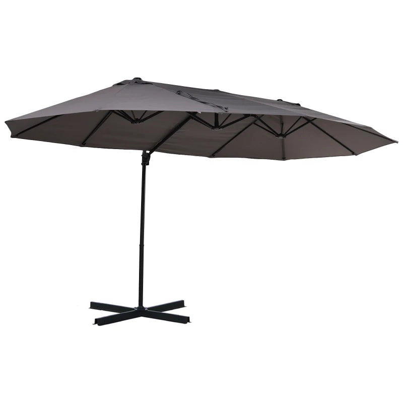 Outsunny Double Parasol 4.6m - Grey