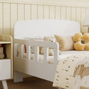 AIYAPLAY Kids Toddler Bed Frame with Safety Side Rails for 3-8 Years, White