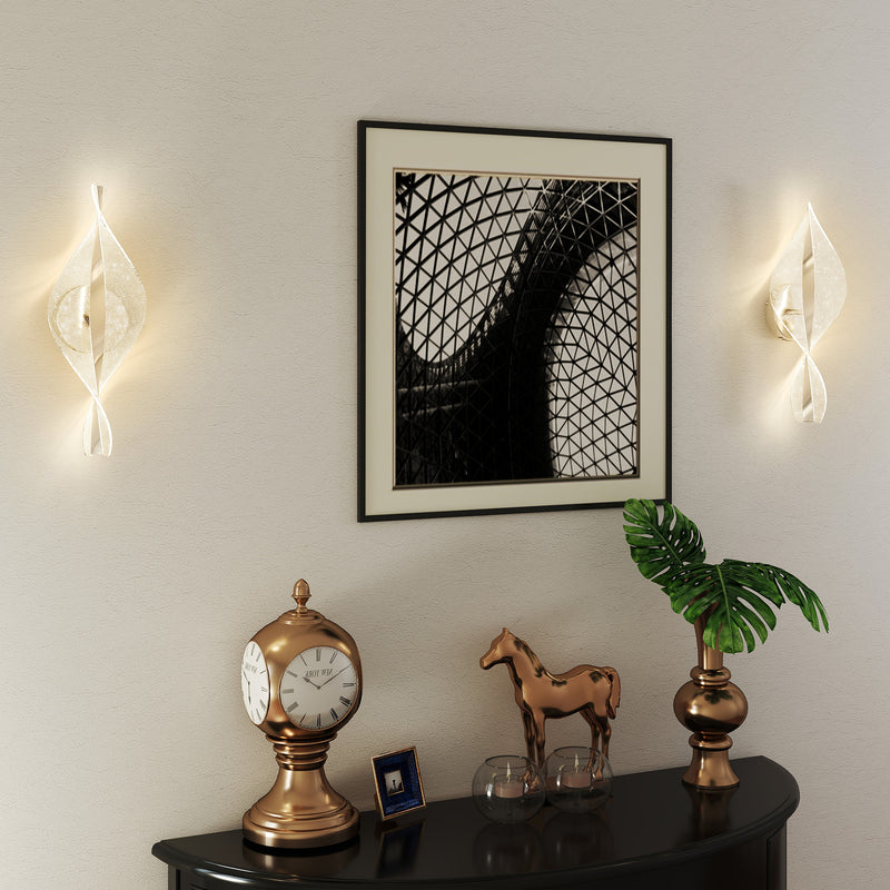 HOMCOM Led Wall Lamp 2 Pack, Modern Indoor Spiral Wall Light