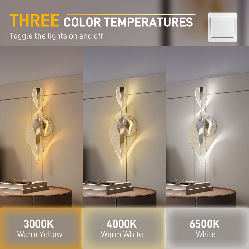 HOMCOM Led Wall Lamp 2 Pack, Modern Indoor Spiral Wall Light