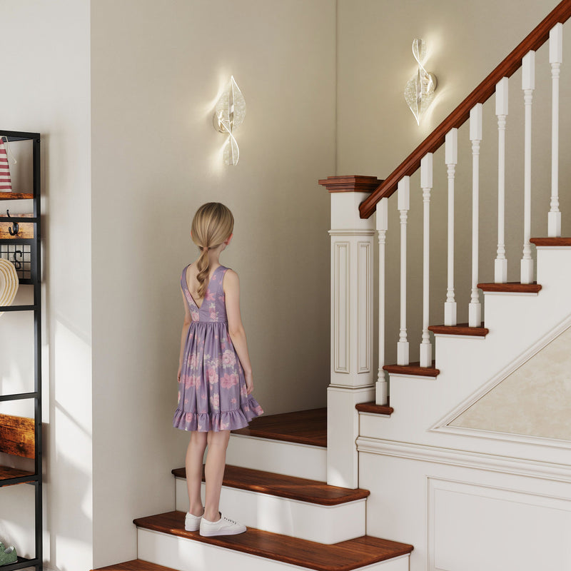 HOMCOM Led Wall Lamp 2 Pack, Modern Indoor Spiral Wall Light