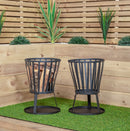 35cm Outdoor Black Steel Garden Log Burner Fire Basket