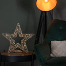 38cm Battery Operated Light up Gold Weave Christmas Weave with Warm White LEDs
