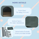 PawHut Dog House Outdoor Elevated Dog Bed with Removable Cover, Grey