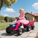AIYAPLAY Ride on Tractor and Trailer, 12V Electric Ride on Tractor,