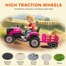 AIYAPLAY Ride on Tractor and Trailer, 12V Electric Ride on Tractor,
