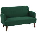 HOMCOM 2 Seater Sofa with 21cm Thick Padding and Wood Legs, Dark Green