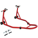 Homcom Rear Motorcycle Paddock Stand with U&L Shaped Adapters, Red